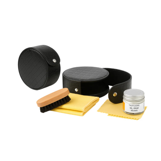 TARRAGO BLACK TRAVEL KIT DELICATE LEATHER