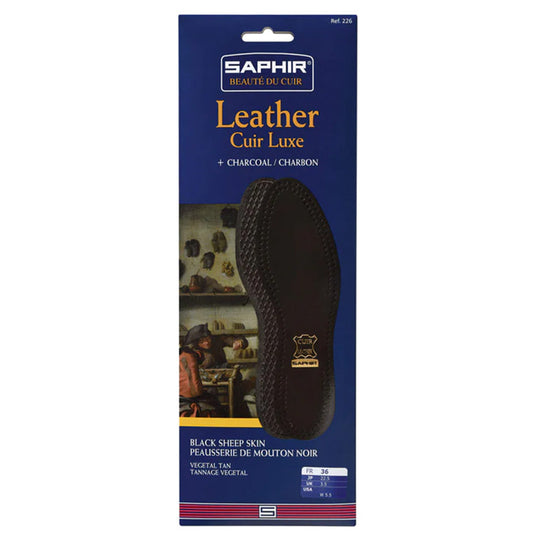 SAPHIR BEAUTE DU CUIR - BLACK LEATHER & CHARCOAL INSOLES